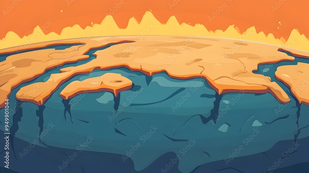 Poster an infographic showcasing the dynamic movement and interactions of tectonic plates on the earth s su