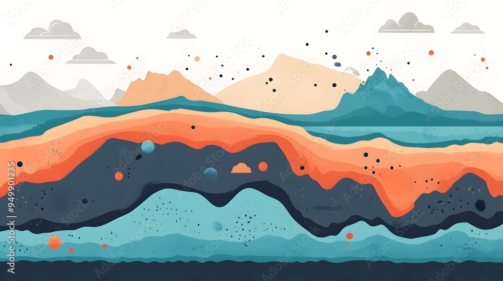 Poster infographic showcasing the relationship between tectonic plate movements and resulting seismic activ