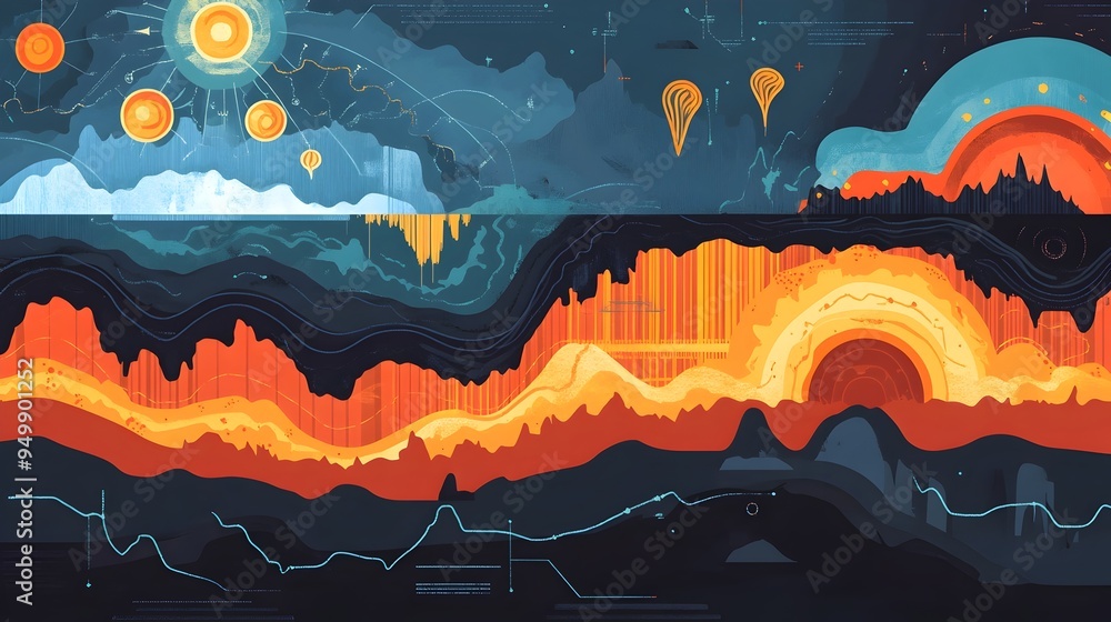 Poster infographic illustrating the relationship between tectonic plates and seismic activity visualizing t