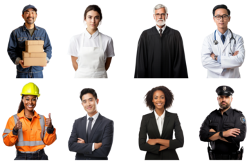 PNG profession people element set, transparent background