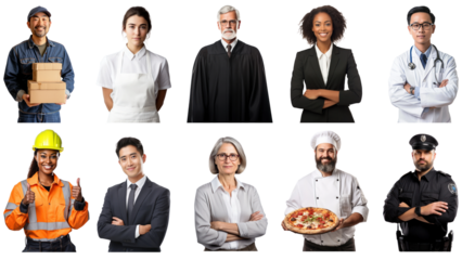 PNG profession people element set, transparent background