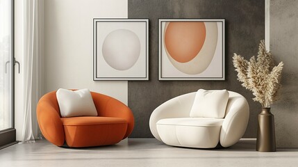 Modern home room interior with comfortable chair