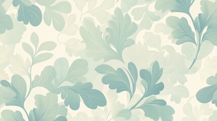 A detailed Korean celadon pottery design with intricate floral and vine motifs in soft, muted greens and blues. The celadon glaze gives the design a smooth, glossy finish, adding depth and elegance