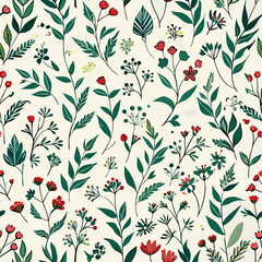 Floral seamless pattern vector illustration.