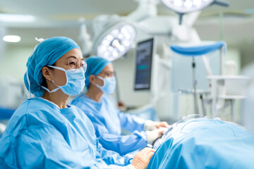 Surgeons Focused During Complex Operation