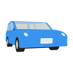 Blue Cartoon Car Icon