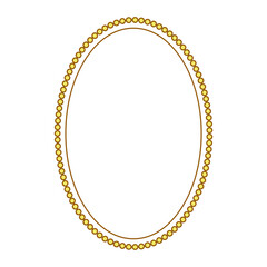 Vintage Golden Oval Frame With Pearl Border