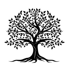 Obraz premium Detailed Tree Silhouette Vector Art