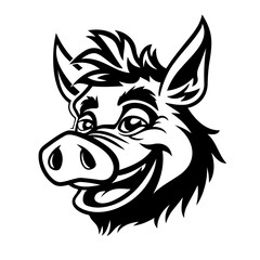 Happy Boar Cartoon Character Illustration