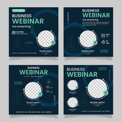 business live webinar instagram post for social media banner template