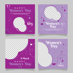 women's day social media post design banner post template