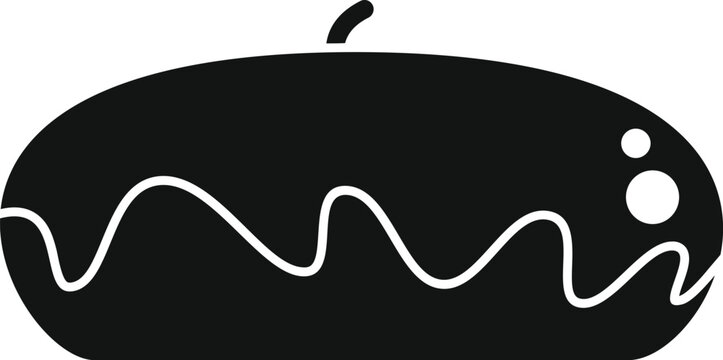 black donut with white icing clip art preview
