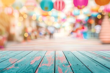 Colorful lanterns illuminate a vibrant street scene, creating a festive atmosphere with a focus on...