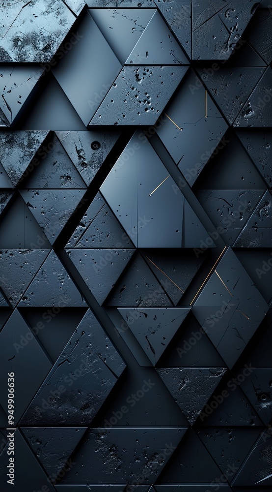 Aufkleber 3d effect, techy design with geometric patterns