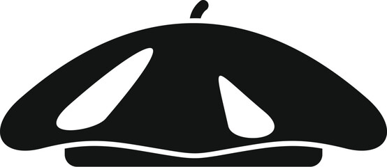 Simple vector of a black french beret, a traditional hat worn by artists and people in europe