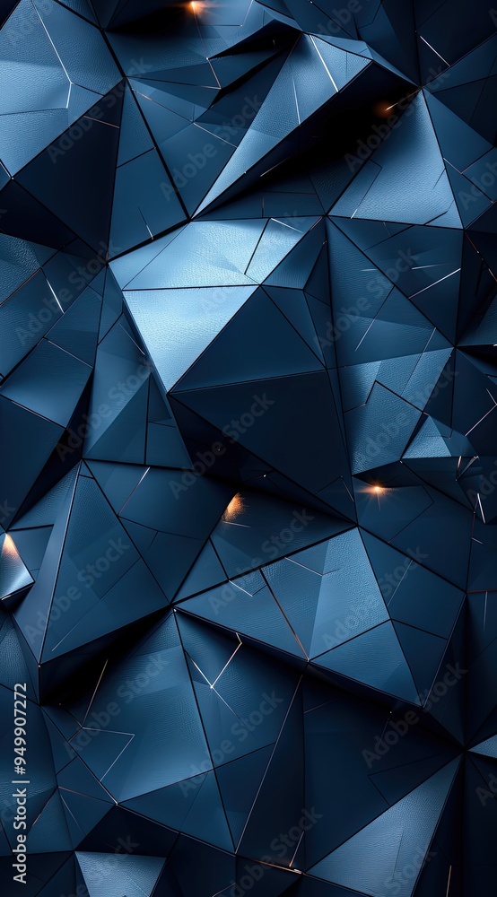 Poster 3d effect, techy design with geometric patterns