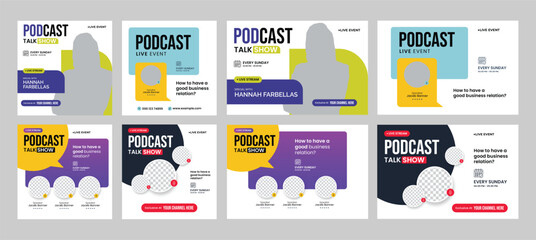 creative digital business podcast social media post webinar invitation web banner design template