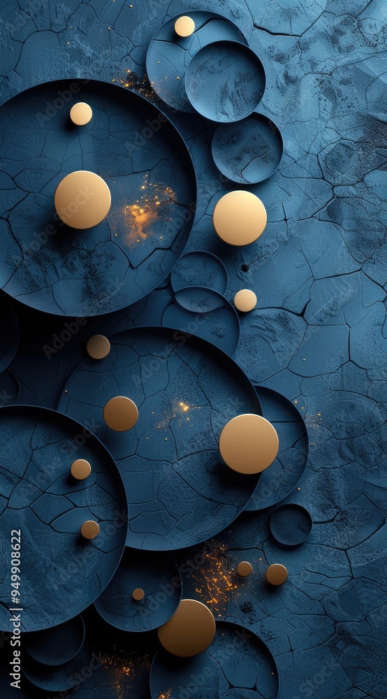 Poster 3d effect, techy design with geometric patterns