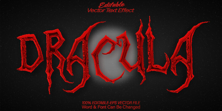 Dracula Text Effect Editable Alphabet Red Vampire Spooky Scary Witch