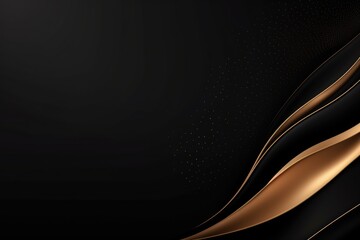 Free abstract black background with gold wave