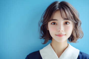 微笑む女子高生のポートレート