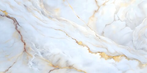 Elegant White Marble Texture with Golden Veins and Unique Patterns