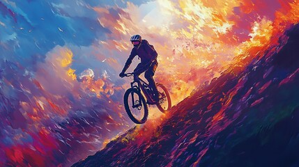 Mountain Biking Under a Dramatic Sky
