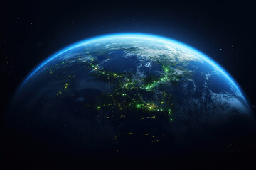 Fototapeta premium Earth at Night: A Breathtaking View from Space