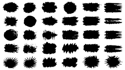 There exists a collection of black brush strokes against a white background