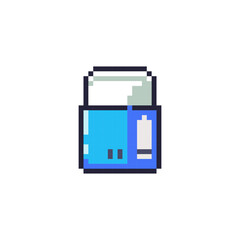Pixel Art Eraser Icon. Retro 8bit School Rubber and Office Correction Tool.