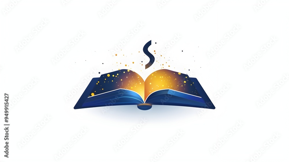 Aufkleber elegant book icon with a bookmark symbolizing knowledge and learning on white background