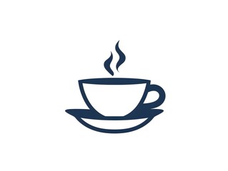 Obraz premium Simple Coffee Cup Icon with Steam Rising Representing Relaxation