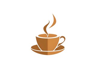 Simple Coffee Cup Icon with Steaming Representation of Relaxation