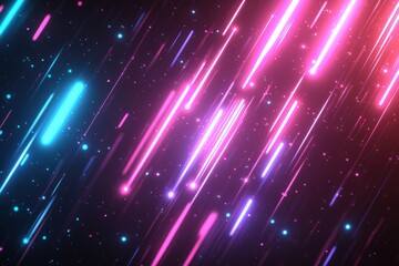 Obraz premium Neon Streaks of Light in a Dark Futuristic Background