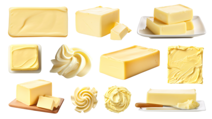 PNG butter food element set, transparent background