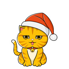 orange cat in santa hat