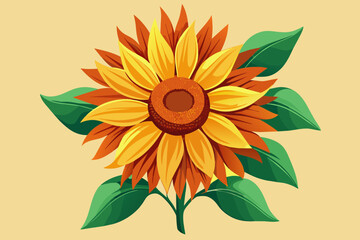 A beautiful sunflower vector art illustration 