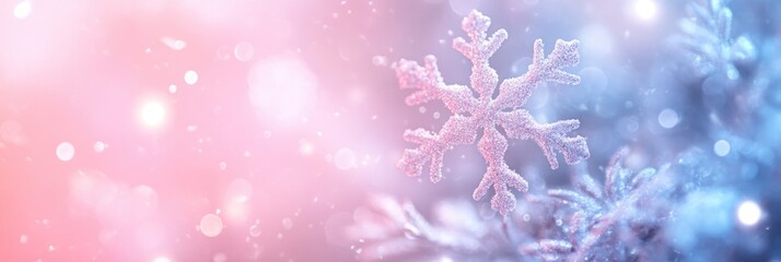 Soft Christmas background with pastel colors and delicate snowflakes