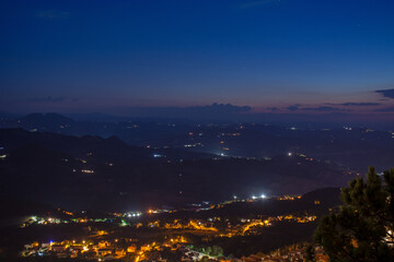 San Marino - panorama cityscape by dusk