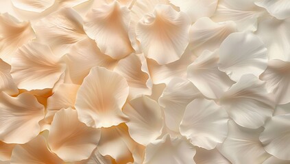 Delicate White and Cream Flower Petals Close-Up
