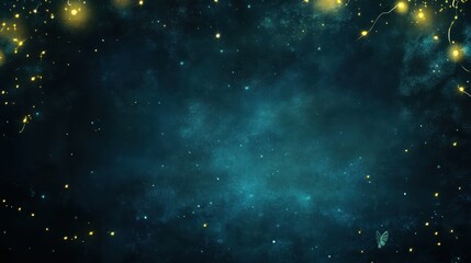 Fototapeta premium Magical Night Sky Background with Fairy Lights and Butterfly.