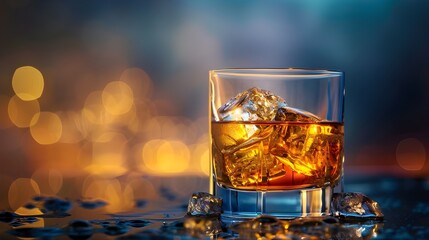 whisky fluid liquid background luxury still life of whisky glass with ice cube 