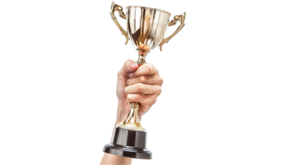 Victory and Achievement - Hand Holding Trophy High