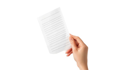 Achievement Unveiled: Hand Presenting a Blank Report Card Isolated on White Background