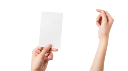 Student's Achievement - Hand Holding a Blank Report Card Isolated on White