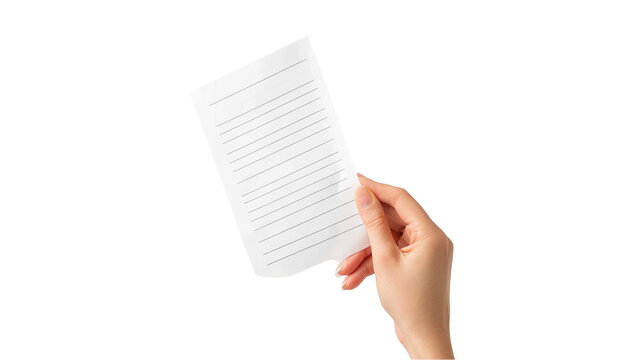 Achievement Unveiled: Hand Presenting a Blank Report Card Isolated on White Background - Powered by Adobe