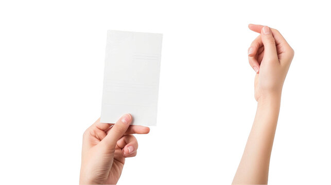 Student's Achievement - Hand Holding a Blank Report Card Isolated on White - Powered by Adobe