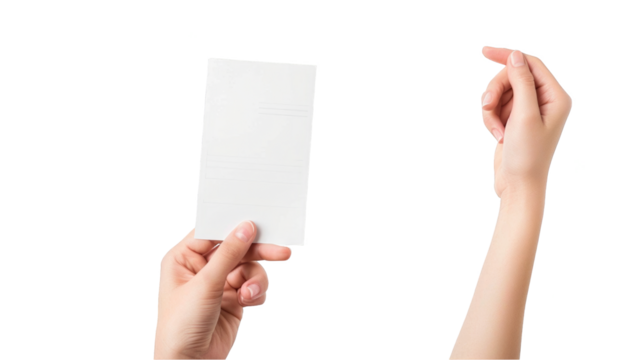 Student's Achievement - Hand Holding a Blank Report Card Isolated on White