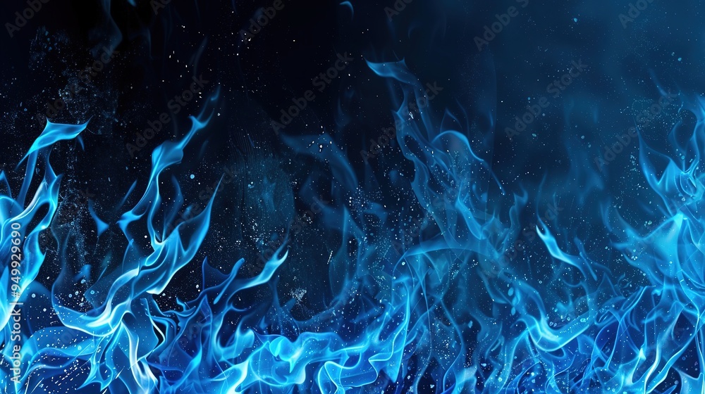 Wall mural fuego_azul_background_photo_blue_flames