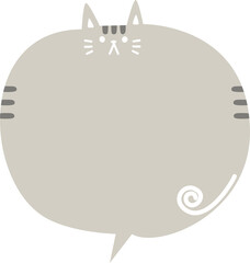 collection set of minimal doodle hand draw animal pet cat speech bubble balloon, think speak talk text box banner, flat design vector illustration